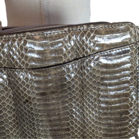 Vintage Snakeskin Leather Crossbody Bag - Picture 6 of 7